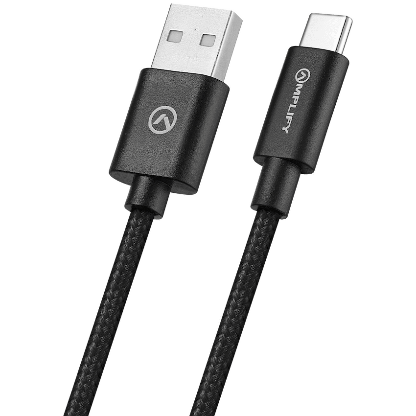 Amplify Linked Series USB-A to Type-C Braided Cable 1.2m - Black - Guards On Duty Shop & Security Guards