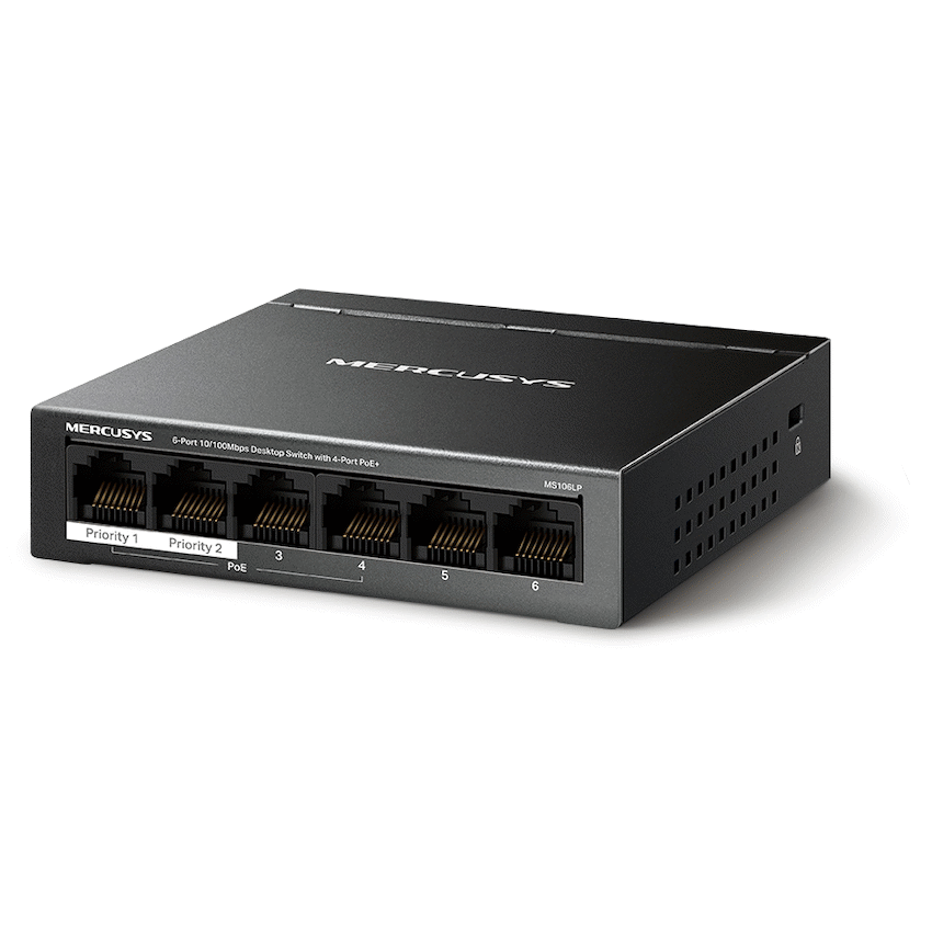 TP-Link Mercusys MS106LP 6-Port 10/100Mbps Desktop Switch with 4-Port PoE+