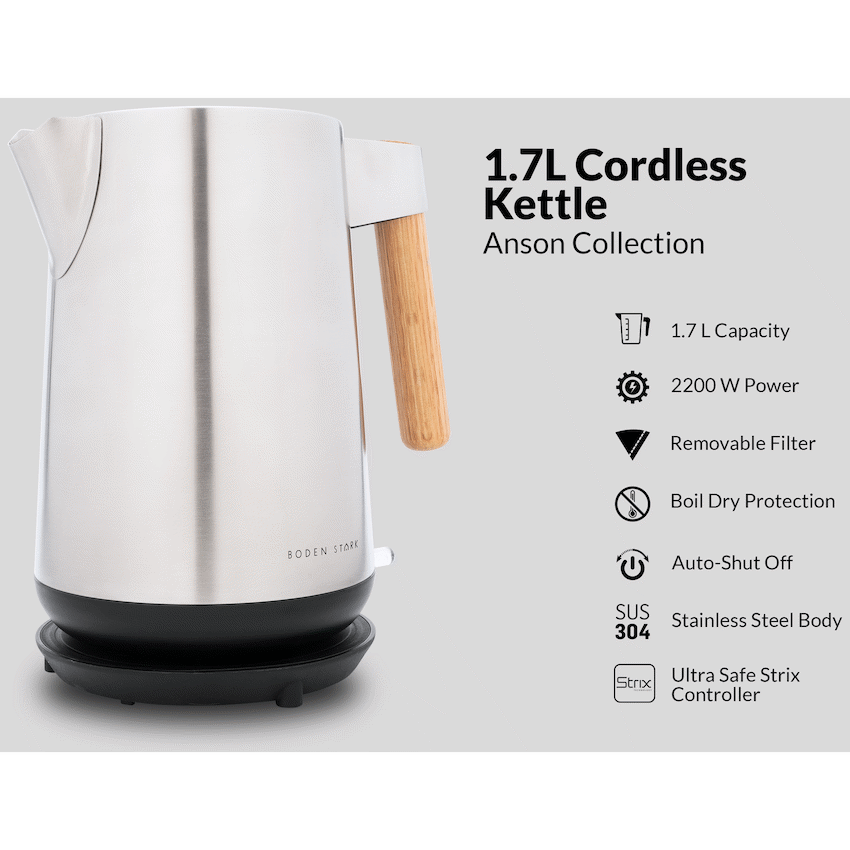 Boden Stark Anson Collection 1.7l 2000w SS Kettle - Guards On Duty Shop & Security Guards