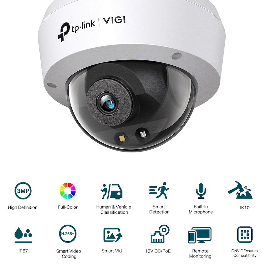 TP-Link Vigi C230 3MP 2.8mm Full-Colour Dome Network Camera