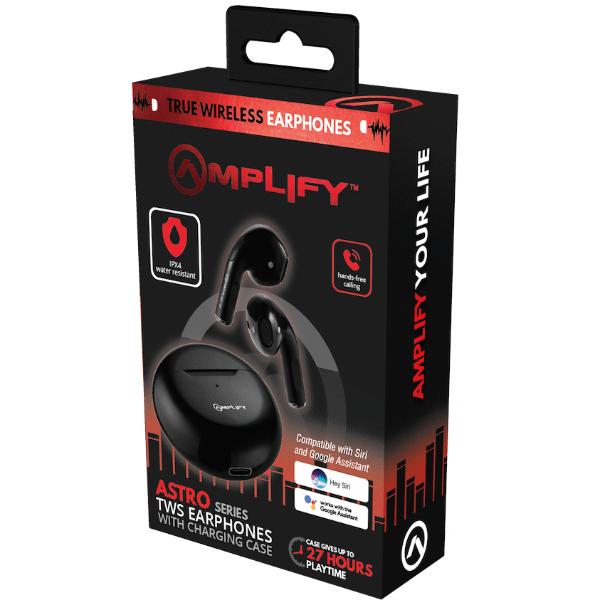 Amplify Astro Series True Wireless Earphones - Black - Guards On Duty Shop & Security Guards