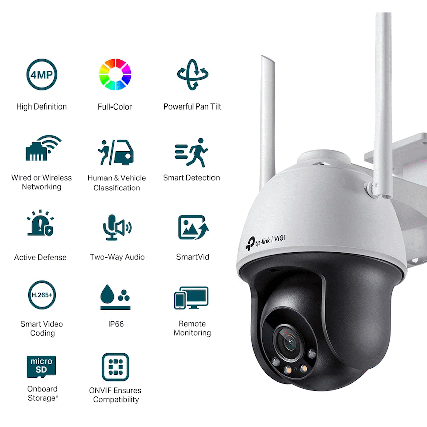 TP-Link Vigi C540-W 4MP 4mm Outdoor Full-Color Wi-Fi PT Net Camera