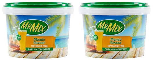 2 X 5L MR MIX DAIRY BLEND MANGO BUCKET 1 + 7 (Sold 2 X 5L Buckets) Mr Mix Mango 5L Bucket
