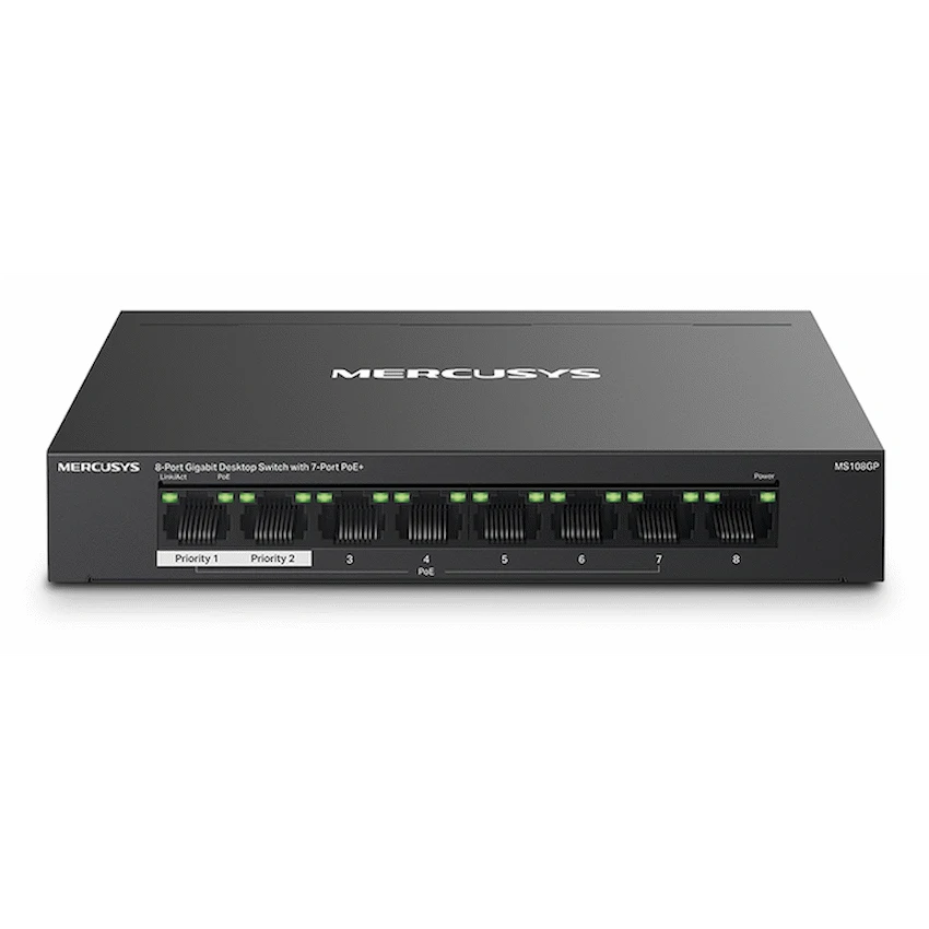 Mercusys TP-Link Mercusys MS108GP 8-Port Gigabit Desktop Switch with 7-Port PoE+