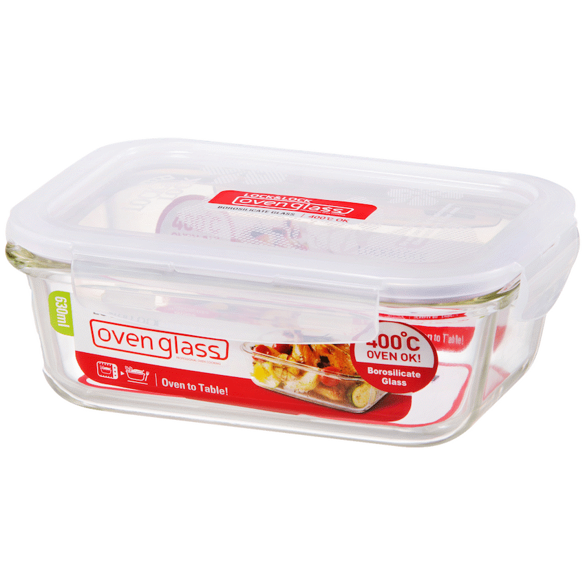 LocknLock Euro Glass container rec 630ml ( Order in Qty of 6)