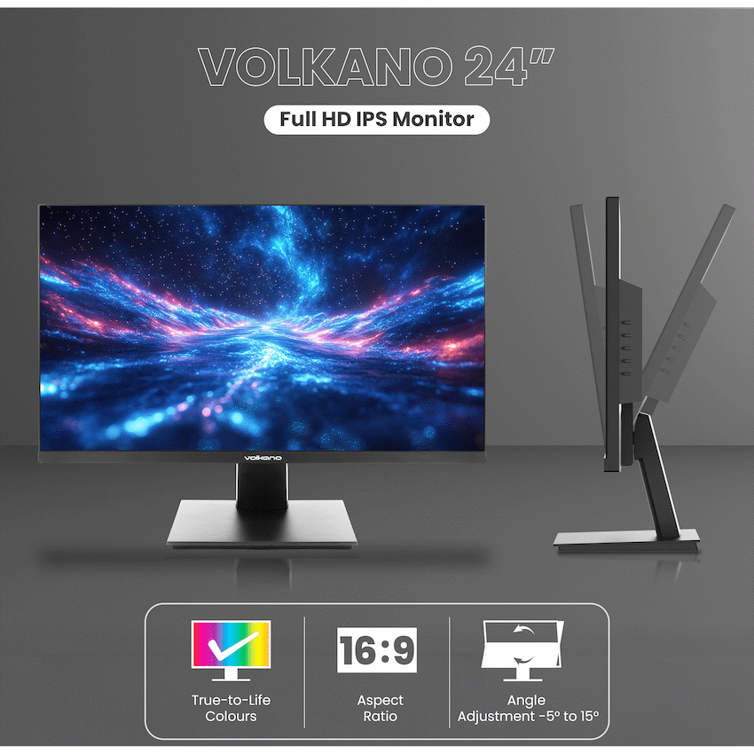 Volkano 24-inch Full HD IPS Monitor with HDMI/VGA, 100 Hz