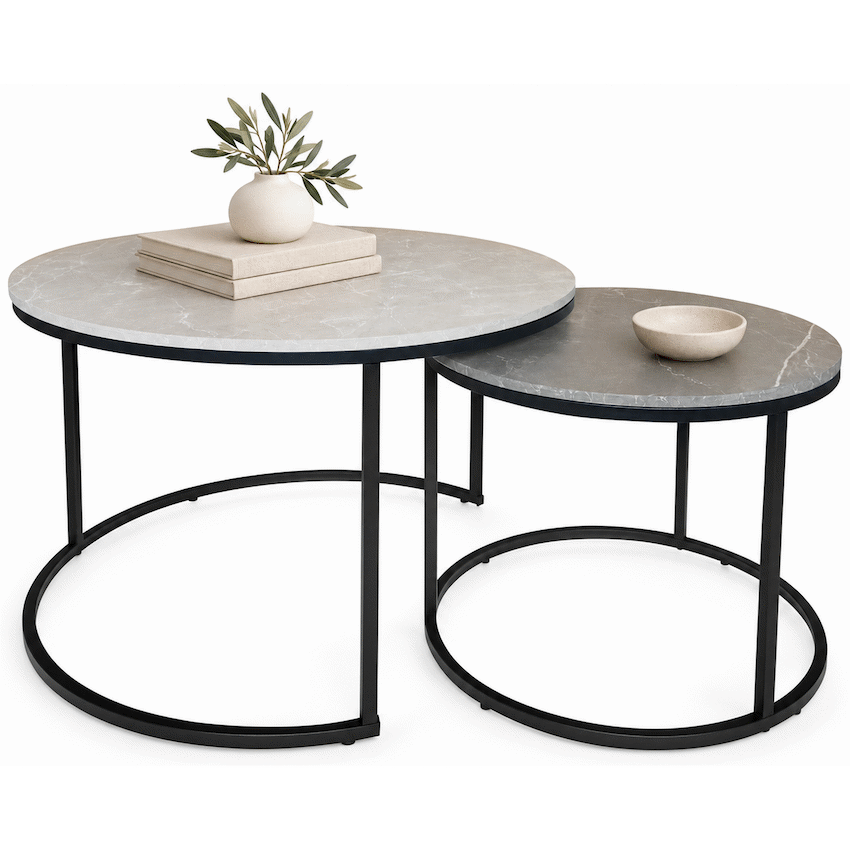 Everfurn Nile Nesting Coffee Table - Greyish