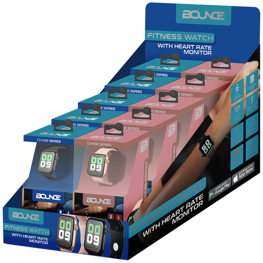 Bounce Chase Series Fitness Watch - Black - Guards On Duty Shop & Security Guards