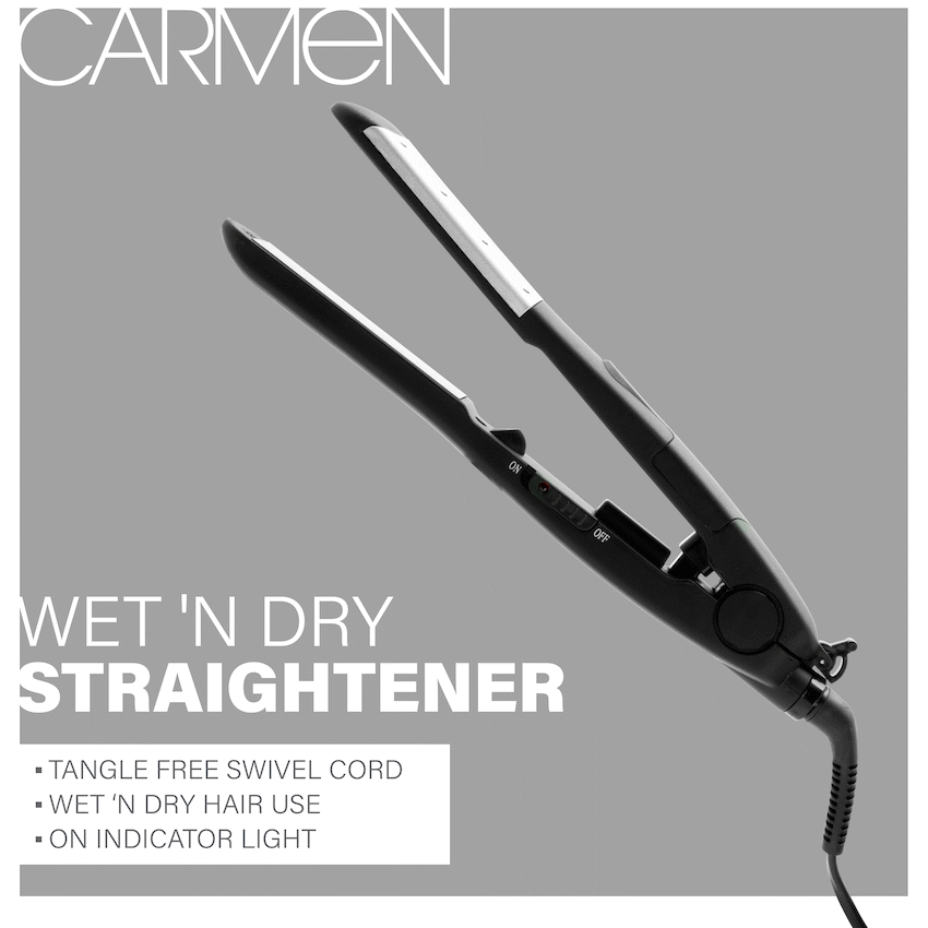 CARMEN WET 'N DRY STRAIGHTENER - BLACK