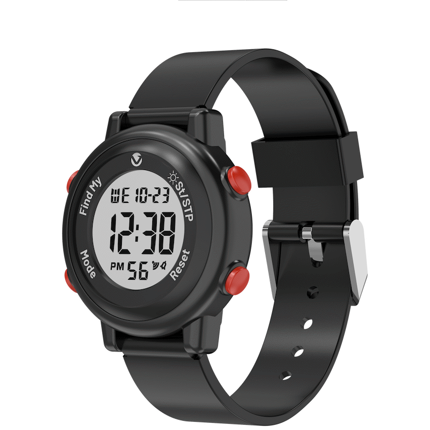 Volkano Kids Digital Watch with Apple Find My - 3ATM Waterproof (Anti-Lost) - Black