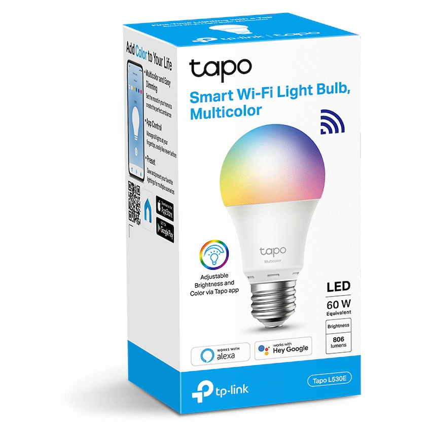 Tapo TP-Link Tapo L530E 9w Smart Wi-Fi Light Bulb, Multicolor, A60, E27