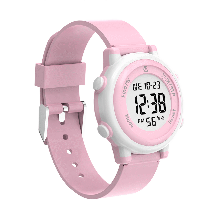 Volkano Kids Digital Watch with Apple Find My - 3ATM Waterproof (Anti-Lost) - Pink