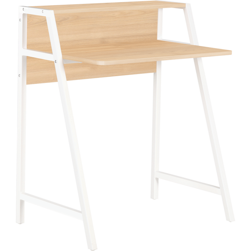 Everfurn Orchid Desk with Monitor Shelf, Powder Coated Steel