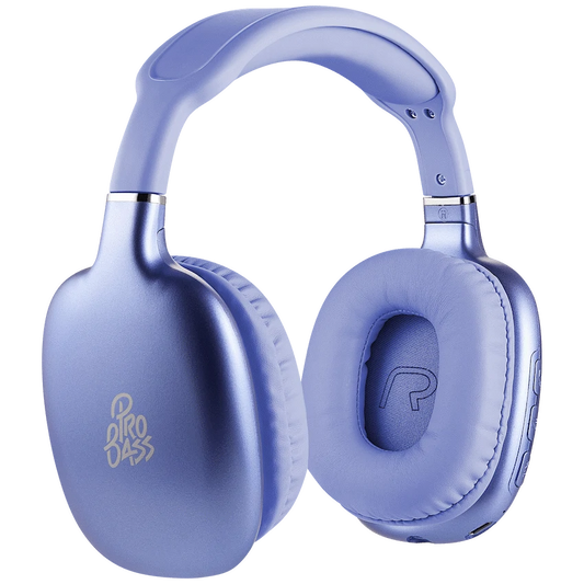 Pro Bass Retro Bluetooth Wireless Headphone with PU Case - Purple