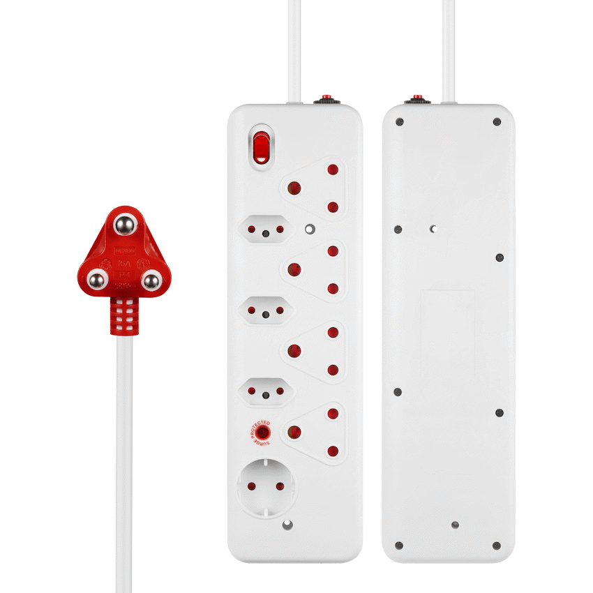 Nexon 8 Way  Medium Surge Multiplug 0.5M - White