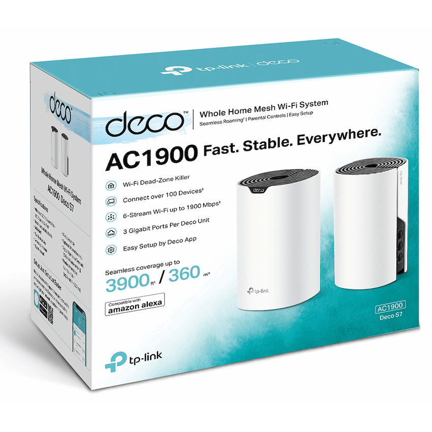 Deco S7 (2-Pack) AC1900 Whole Home Mesh Wi-Fi System