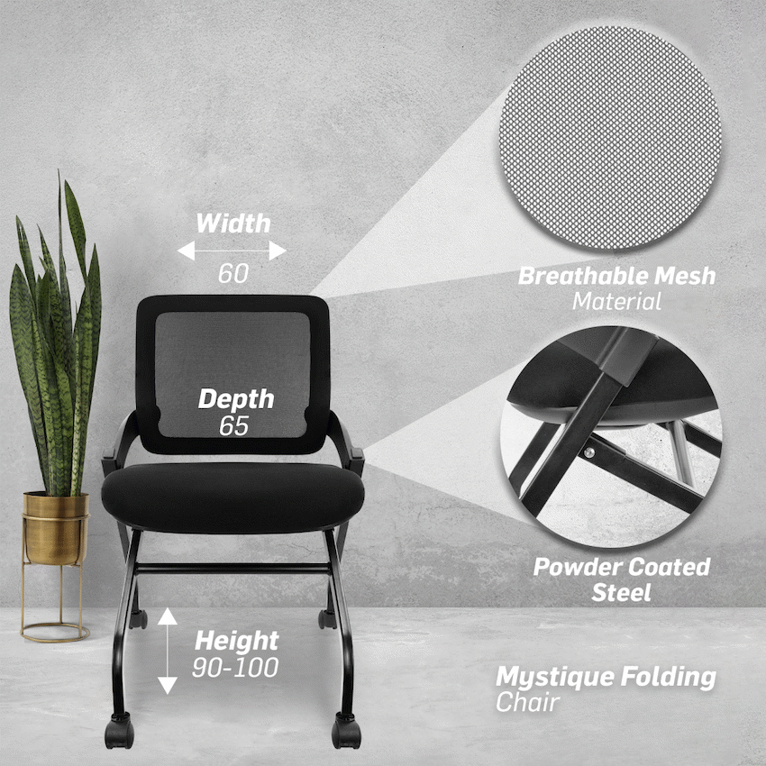 Everfurn Mystique Foldable Mid-Back Office Chair