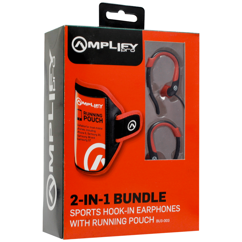 Amplify 2-IN-1 Bundle Jogger series earphones with pouch - Guards On Duty Shop & Security Guards