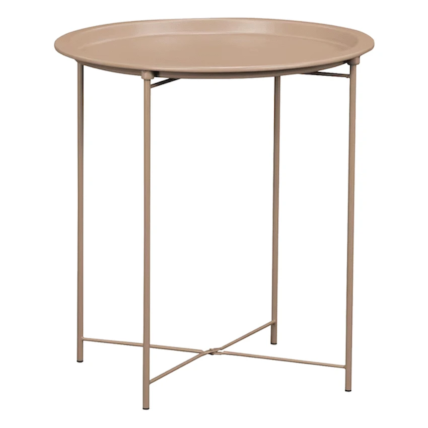 Everfurn Nala Side Table Beige, Painted MDF, Steel Frame, 2 Pack