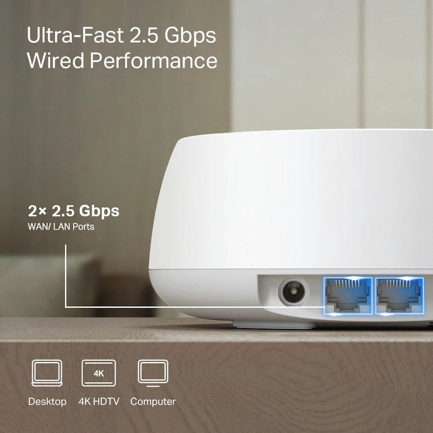 Deco BE25 (1-Pack) BE3600 Whole Home Mesh Wi-Fi 7 System