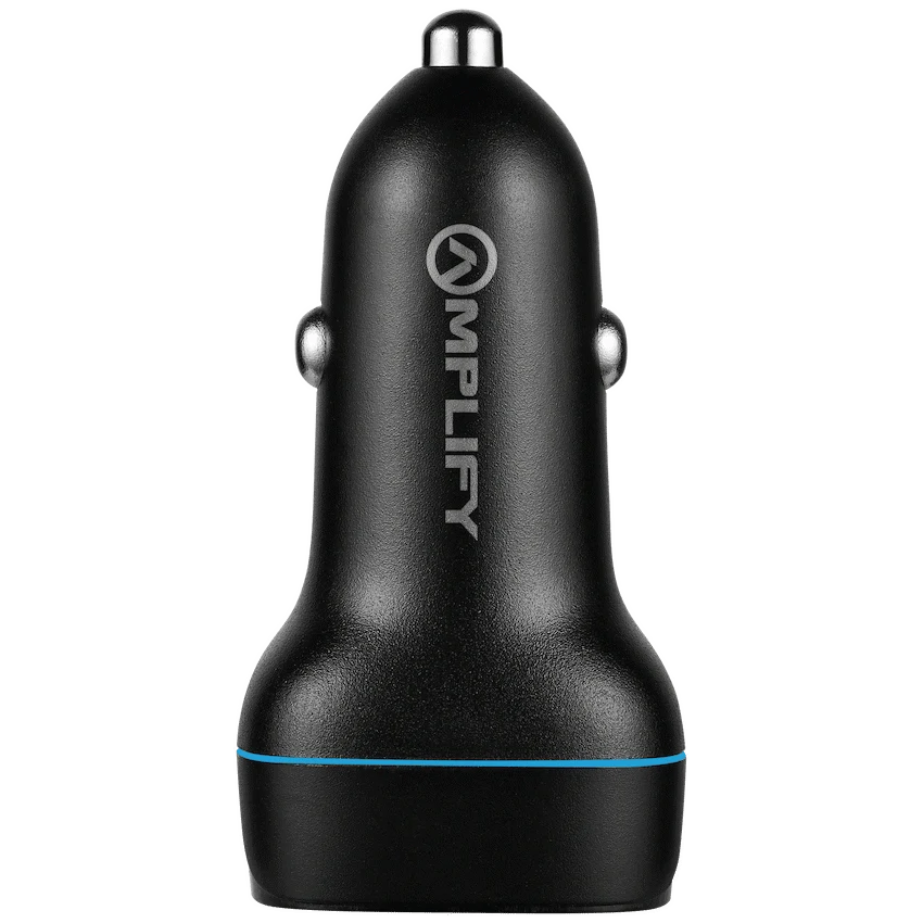 Amplify Volto Series Dual Car Charger 32W (Type-C + USB) - Black - Guards On Duty Shop & Security Guards