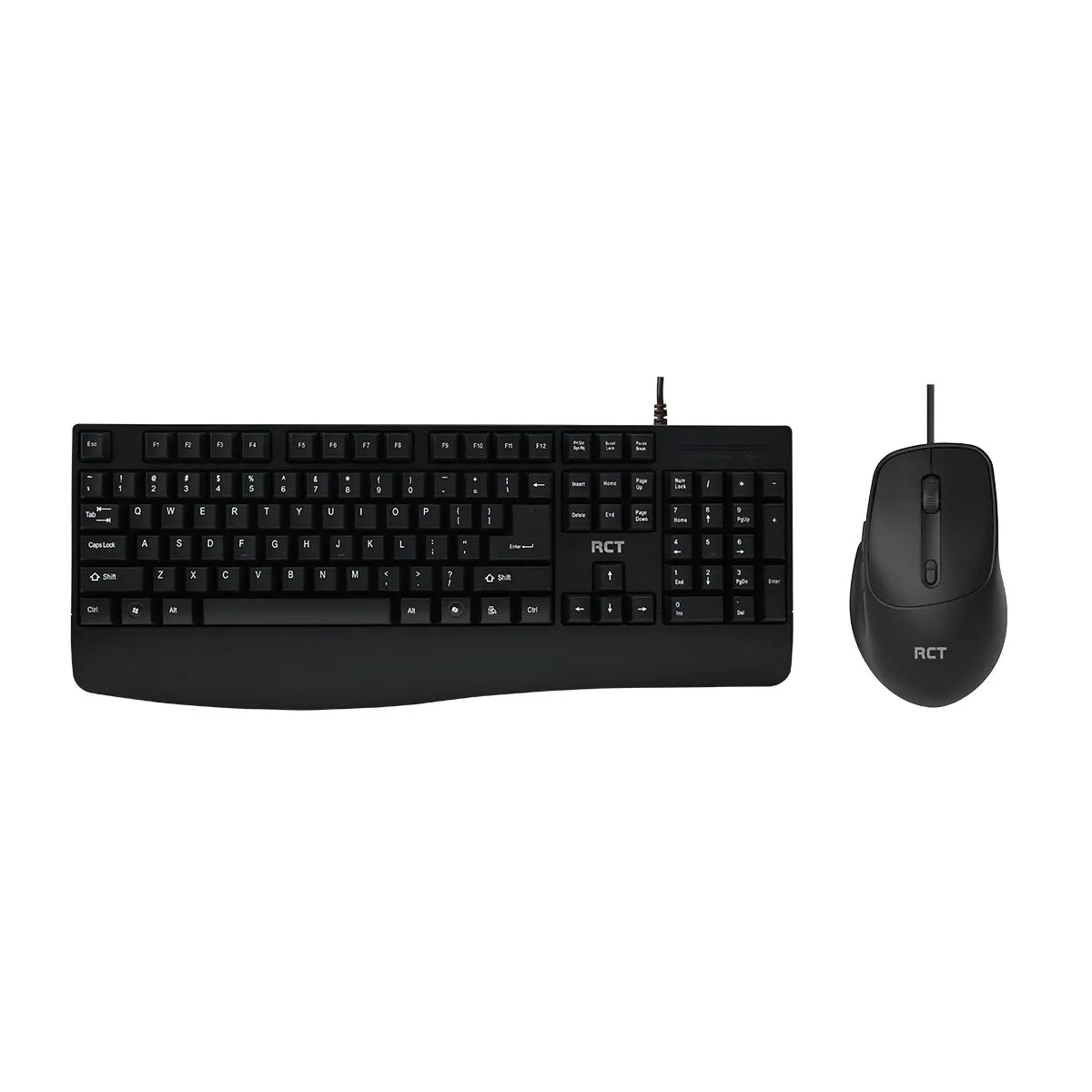 RCT Wired USB Keyboard & Mouse Combo | 104-Key Membrane Keyboard | AI Tool Key | Optical Mouse; 1000-3200 DPI