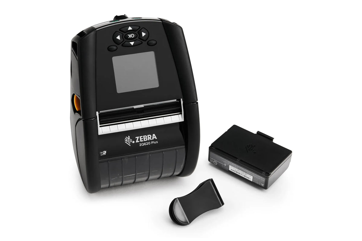 Zebra DT Printer ZQ620 Plus 3''/72mm; English fonts;Dual 802.11AC / BT4.x; Linered platen; 0.75'' core; Group E; Shoulder strap;