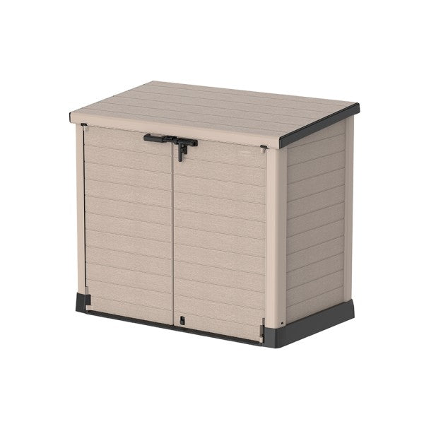 Cosmoplast CedarGrin Storage Shed Flat Lid 1200L Warm Taupe