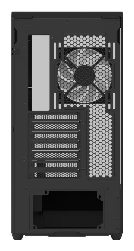 Aerocool P500A Black Mid tower case - Includes 120mm ARGB Fan x 4 and 4-port ARGB control hub - ATX - 3x 2.5'' or 2x3.5'' - 360m