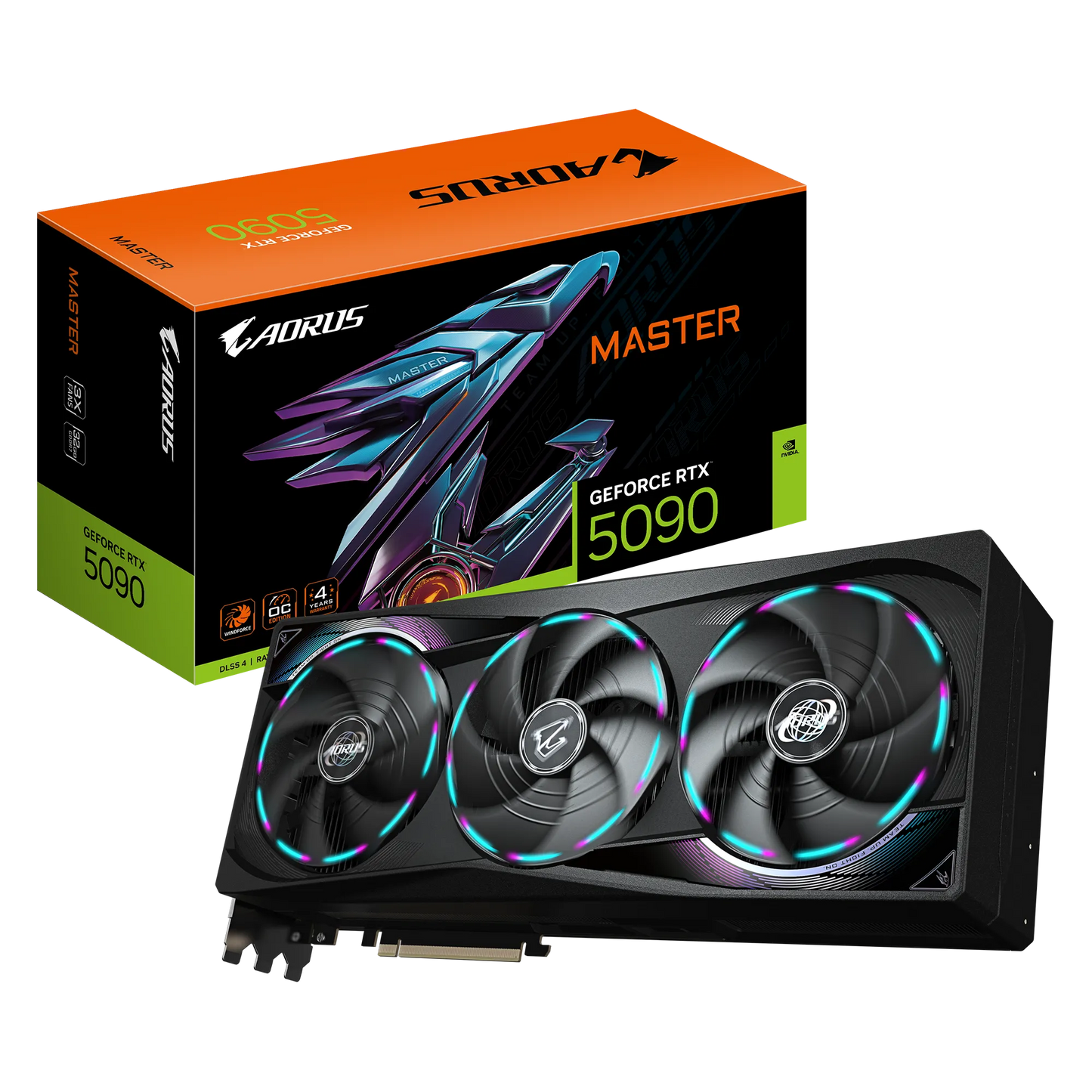 GIGABYTE nVidia GeForce RTX 5090 AORUS MASTER  - 32GB GDDR7; 512-Bit Memory Bus; 1x HDMI; 3x DisplayPort; Min 1000W PSU. .