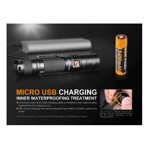Fenix UC35 V2.0 USB Rechargeable Flashlight