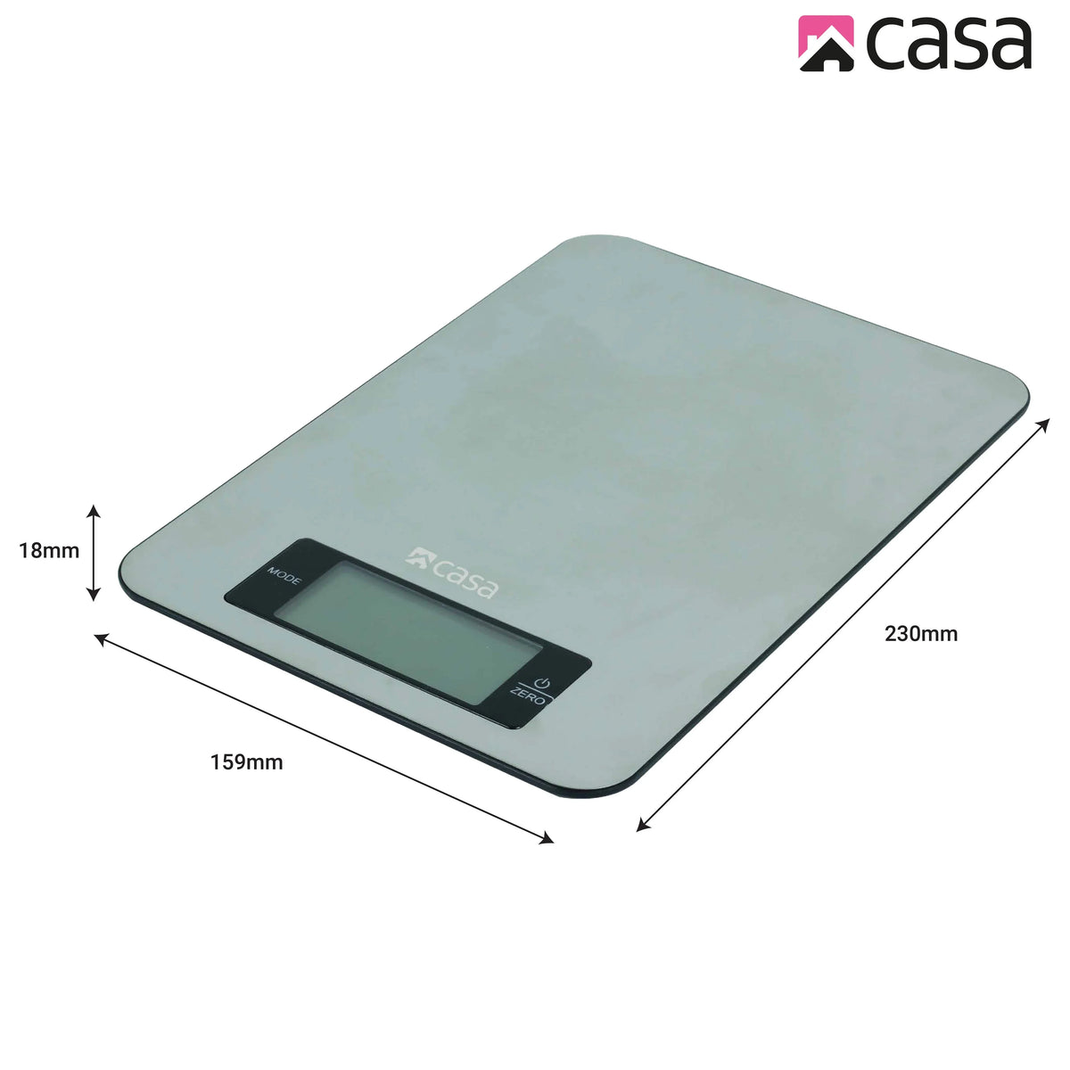 CASA Kitchen Digital Scale - Stainless Steel - Large Display