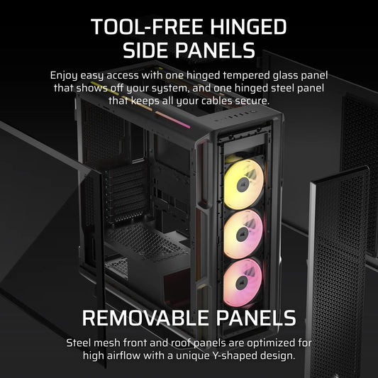 Corsair iCUE LINK 5000T LX RGB Mid-Tower PC Case; Black