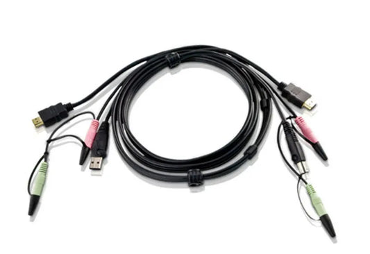 ATEN 1.8m USB HDMI to DVI-D KVM cable with Audio