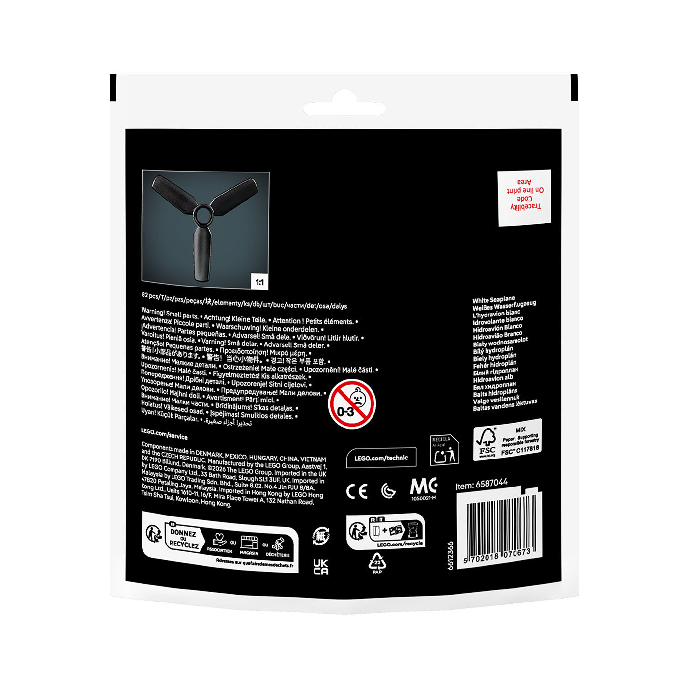 LEGO® Technic™ White Seaplane Recruitment Bag 30736