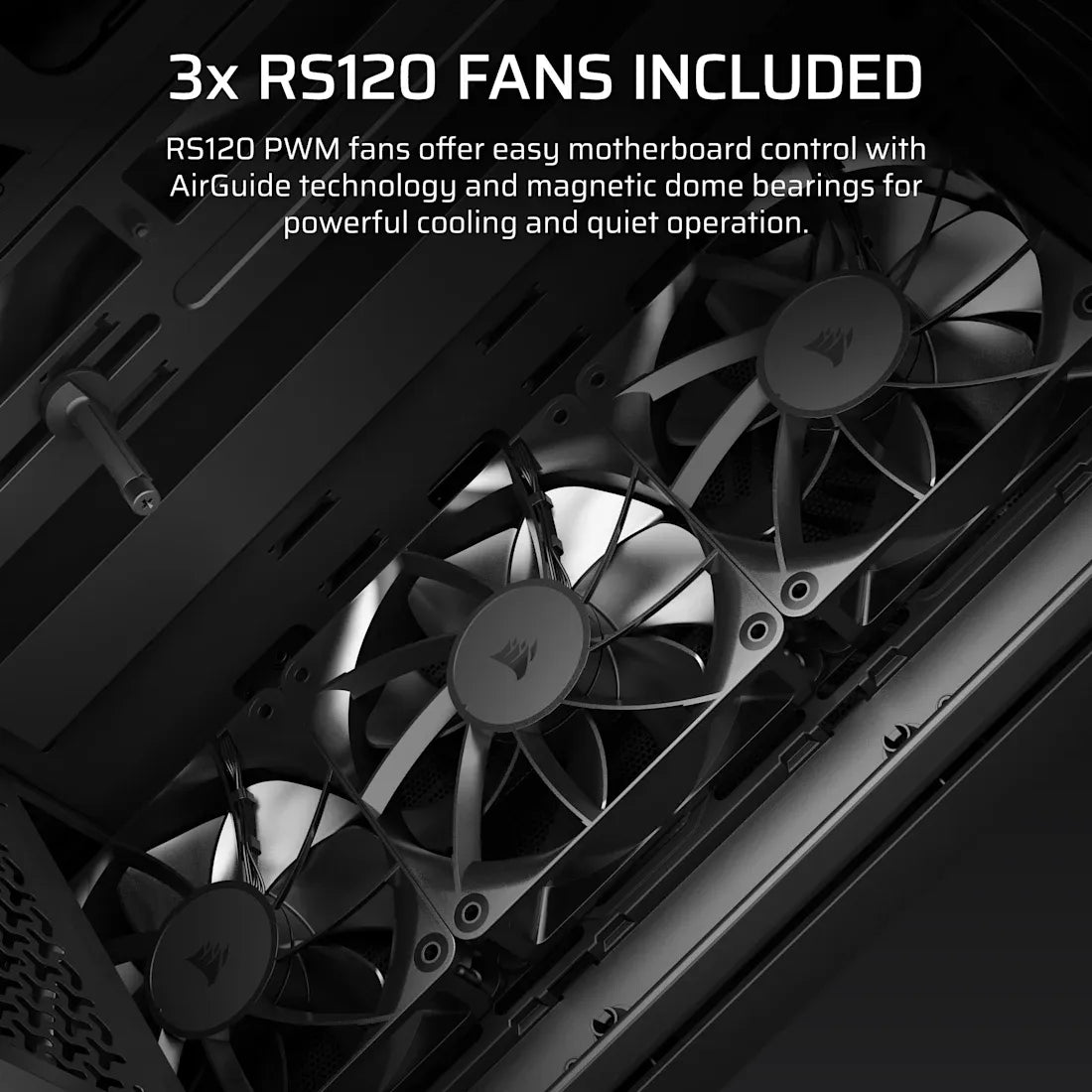 3200D RS Mid-Tower PC Case; 3x RS120 fans incl - White.