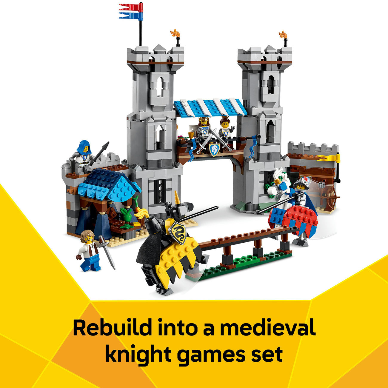 LEGO® Creator 3in1 Medieval Horse Knight Castle Playset Building Toy 31168
