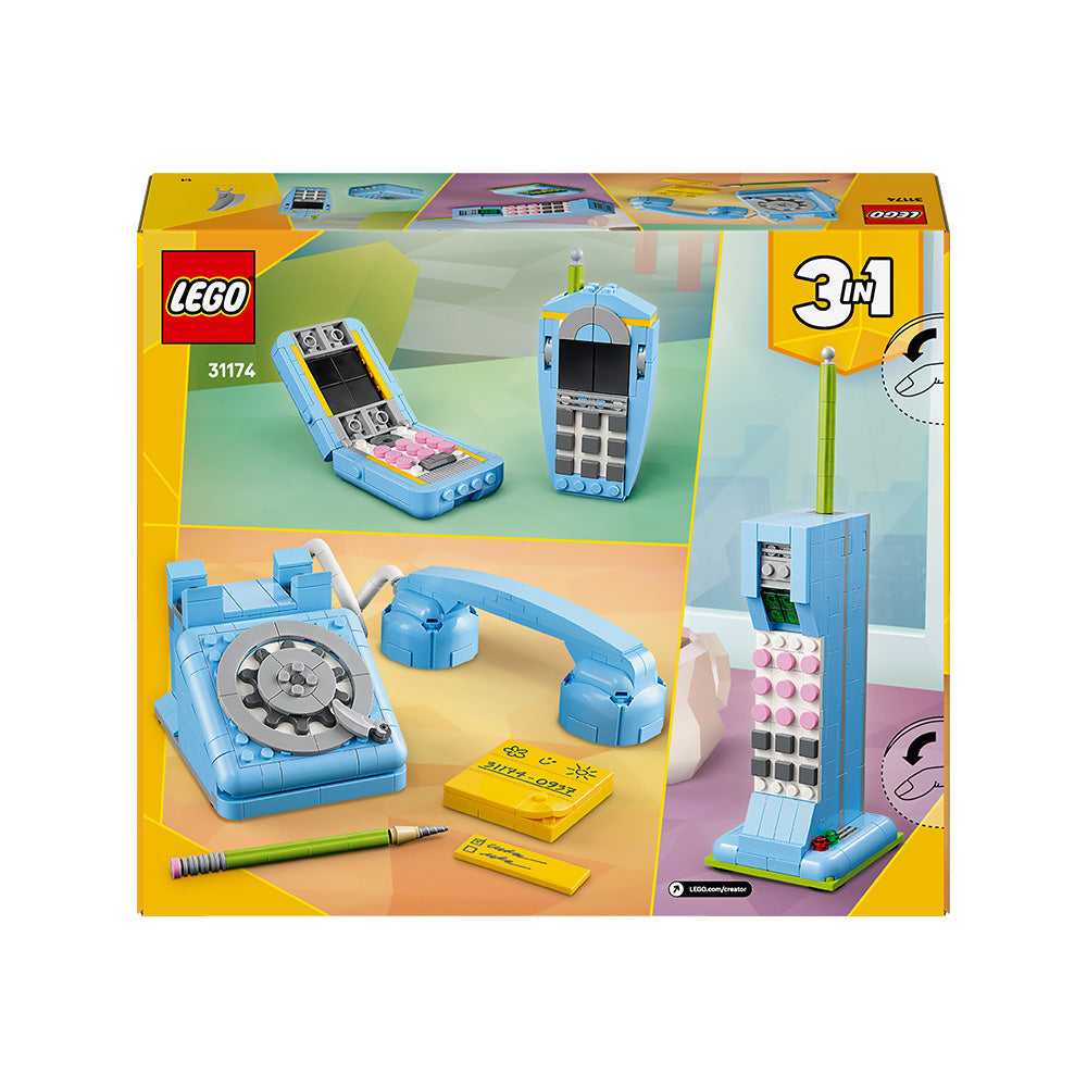 LEGO® Creator 3in1 Retro Telephone Nostalgic and Vintage Toy Phones 31174