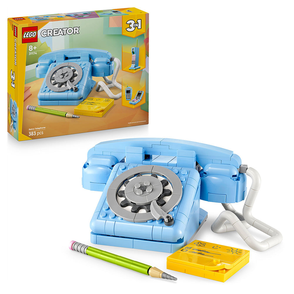 LEGO® Creator 3in1 Retro Telephone Nostalgic and Vintage Toy Phones 31174