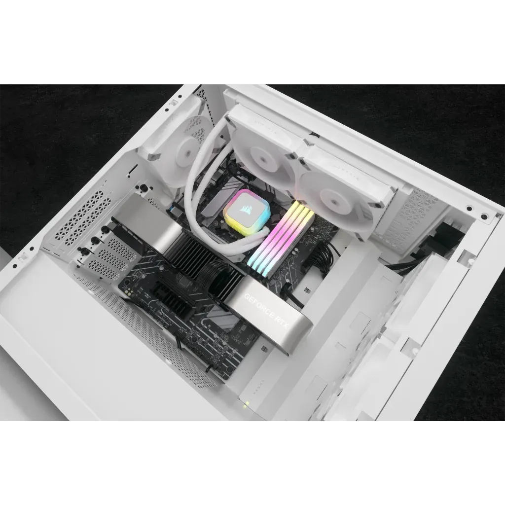 Corsair iCUE H100i ELITE RGB 240mm Liquid CPU Cooler - White AMD: AM5; AM4; sTRX4; sTR5 | Intel LGA: 1700/1851; 1200; 115X; 2066