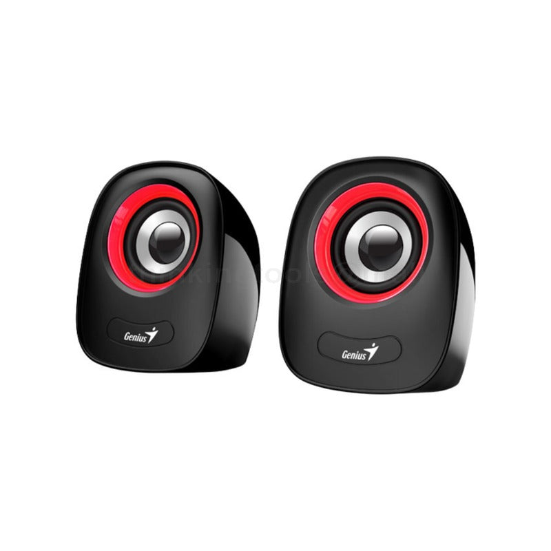 GENIUS SPEAKER, SP-Q160 USB RED -  USB Plug and Play, Audio input: 3.5mm, Volume Control, 2 x 3w 6W Total