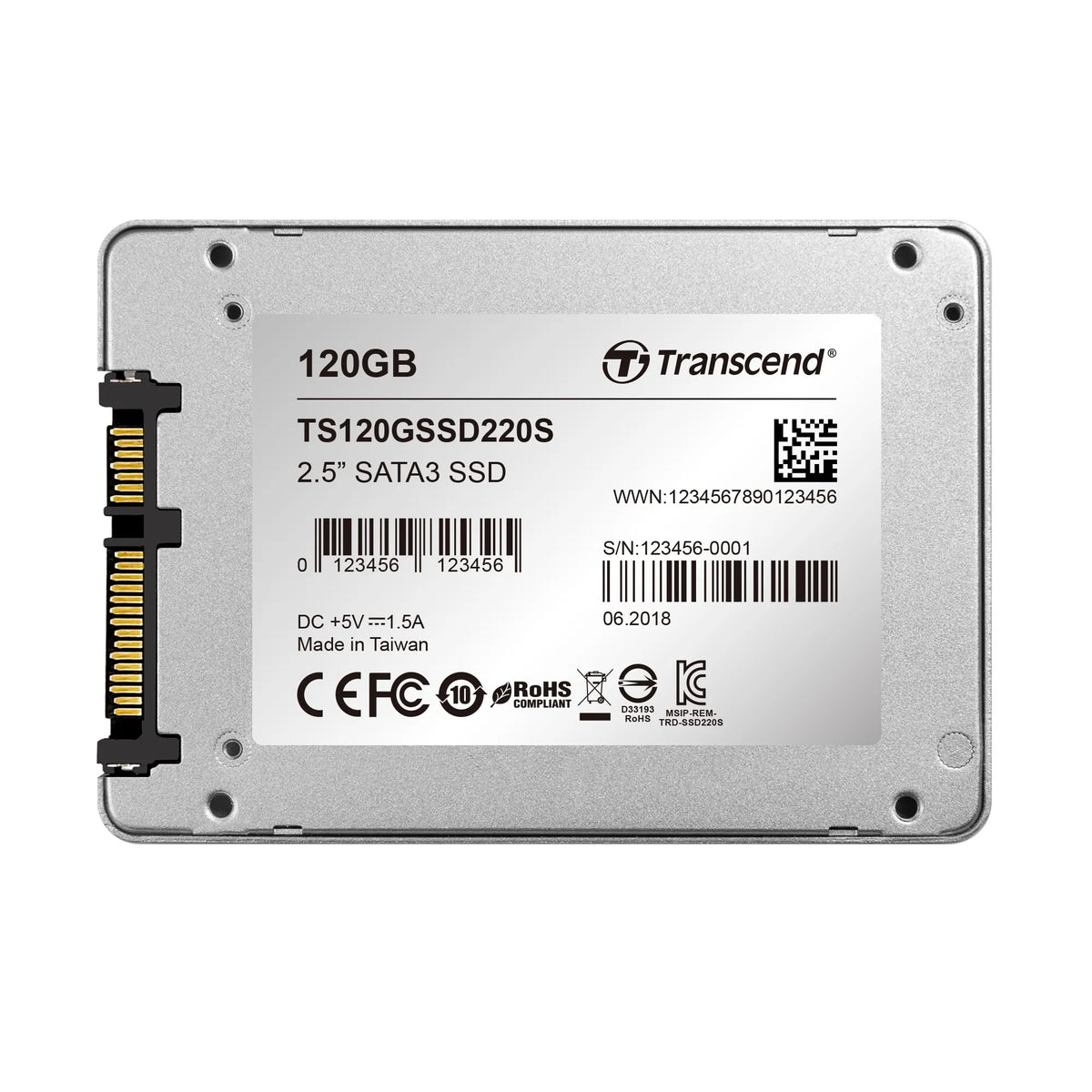 TRANSCEND 120GB 2.5'' SATA III 3D NAND with SLC cache - 500MB/s Read 300MB/s Write - 40 TBW
