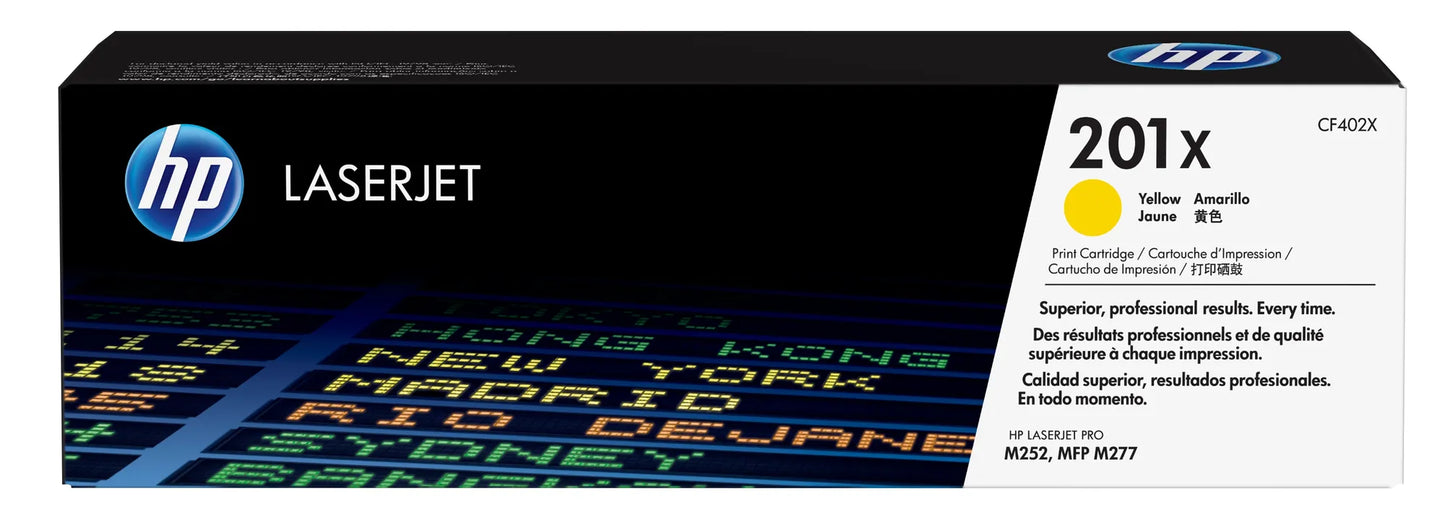 HP 201X YELLOW LASERJET MFP M277/M252 TONER CARTRIDGE YIELD 2300 PGS - Guards On Duty Shop & Security Guards