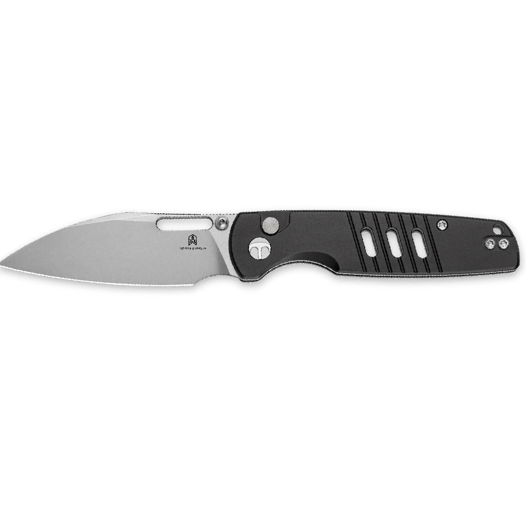 Bestechman Vector BMK15A– D2 Stonewash Blade & Black Aluminum Handle Folding Knife