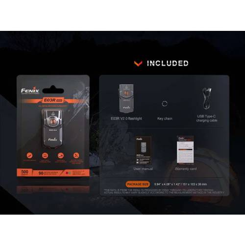 Fenix E03R V2.0 LED Flashlight (Blue)