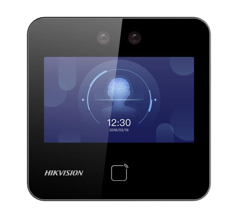 Hikvision Face Recognition and tag reader terminal. 4.3-inch LCD screen,2MP wide angle lens.Face distance 0.3-1.5m, 1500 face capacity, &