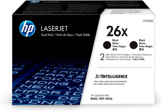 HP 26X 2-PACK HIGH YIELD BLACK ORIGINAL LASERJET TONER CARTRIDGE - Guards On Duty Shop & Security Guards