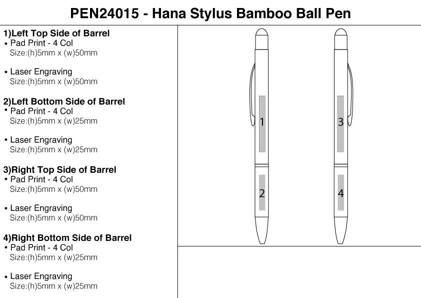 Hana Stylus Bamboo Ball Pen