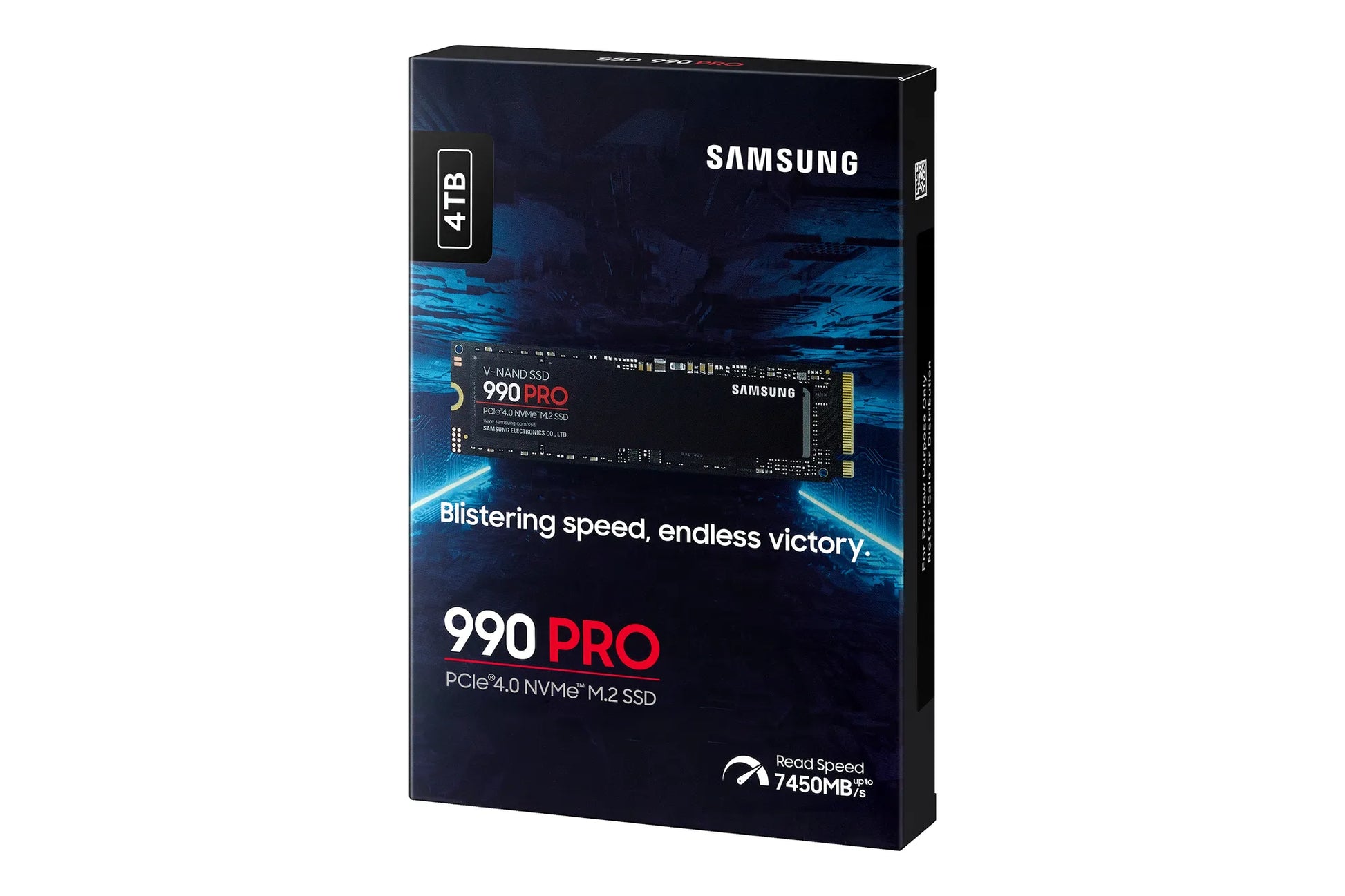 SAMSUNG 990 PRO 4 TB NVME SSD - READ SPEED UP TO 7450 MB/S, WRITE SPEED TO UP 6900 MB/S, RANDOM READ UP TO 1400000 IOPS, RANDOM WRITE UP TO 1550000 IOPS, PCIE 4.0 X4, NVME 2.0, V-NAND 3BIT MLC, IN-HOUSE CONTROLLER, 2GB LOW POWER DDR4, 2400TBW 5 YEAR CARRY - Guards On Duty Shop & Security Guards