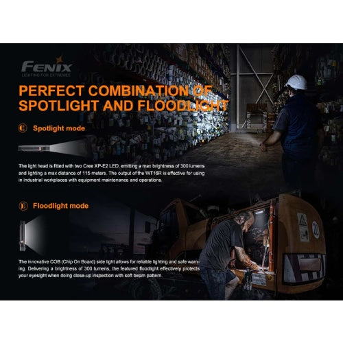 Fenix Flashlight WT16R 300 Lumens - Rechargeable